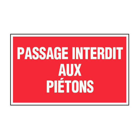 Panneau Passage interdit aux piétons - Rigide 330x200mm - 4160382