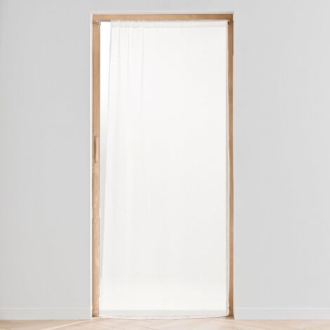 Panneau Passe Tringle 90 x 200 cm Voile Tisse Carlin - Blanc