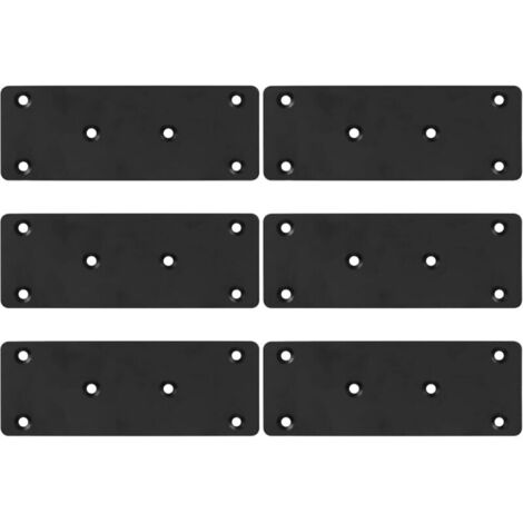 Panneau perforé 6 pièces, plaque de connexion de connecteur en métal, panneau perforé en fer plat, plaque de support noire