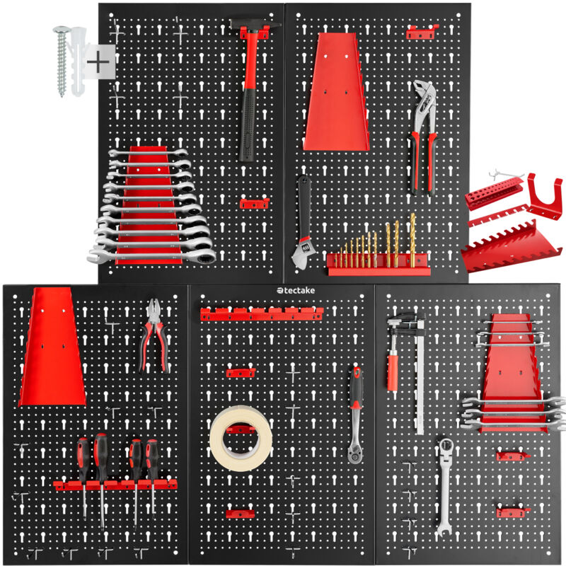 Panneau perforé jonah avec crochets et supports -