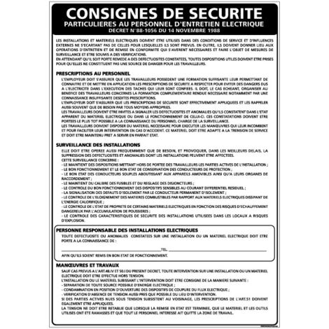 Panneau PERSONNEL D’ENTRETIEN ÉLECTRIQUE – Adhésif – 300 x 420 mm