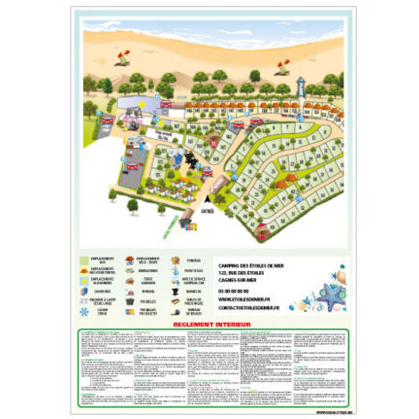 PANNEAU PLAN DE CAMPING A PERSONNALISER (H0503) - Adhésif - 450 x 630 mm