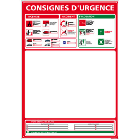Panneau PLAN D’ÉVACUATION – PVC 1,5 mm – 210 x 300 mm