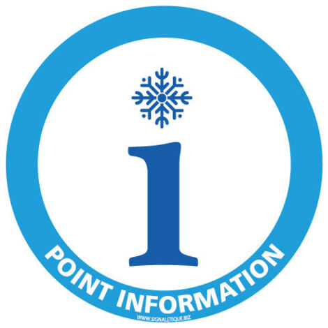PANNEAU POINT INFORMATION TOURISTIQUE SPECIAL HIVER (H0405) - Adhésif - Diamètre 125 mm