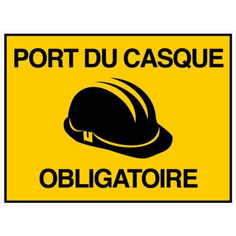 Panneau Port du casque obligatoire en Akilux - Dimension 400 x 300 mm - À l'unité