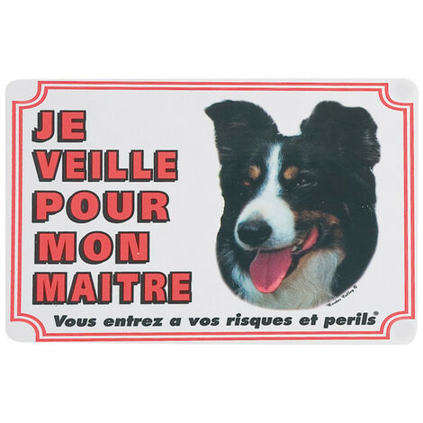 Panneau portail Border Colley. chien. - Flamingo