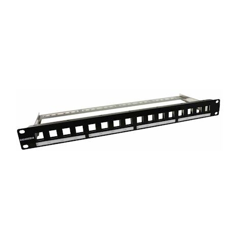panneau premium métal - a équiper - 16 ports - 1u - noir - gigamédia pan16vkp