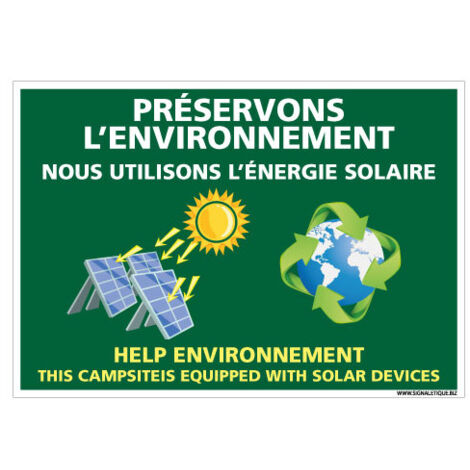 PANNEAU PRESERVONS L'ENVIRONNEMENT (H0447) - Adhésif - 105 x 75 mm