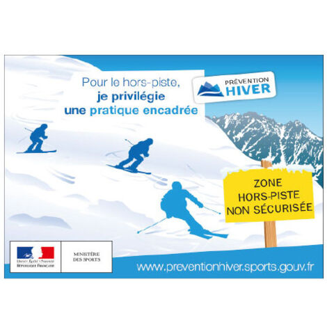 PANNEAU PREVENTIF HORS-PISTE (H0372) - Aluminium 2 mm - 210 x 150 mm