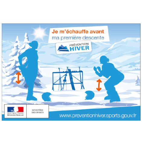 PANNEAU PREVENTIF SUR L'ECHAUFFEMENT EN SKI (H0371) - Adhésif - 105 x 75 mm