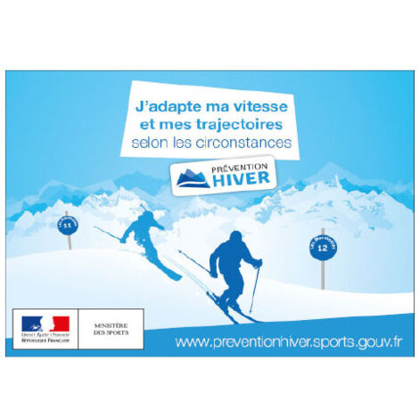 PANNEAU PREVENTIF VITESSE EN SKI (H0375) - Aluminium 2 mm - 210 x 150 mm