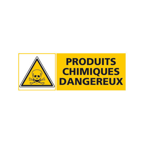 Panneau PRODUITS CHIMIQUES DANGEUREUX (C0445) - Adhésif - 210 x 75 mm
