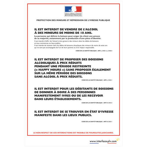 Panneau "PROTECTION DES MINEURS" dimensions 60 x 40 cm