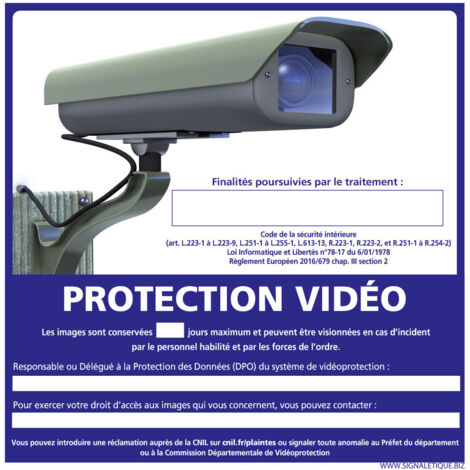PANNEAU PROTECTION VIDEO (G1171) - Adhésif - 125 x 125 mm