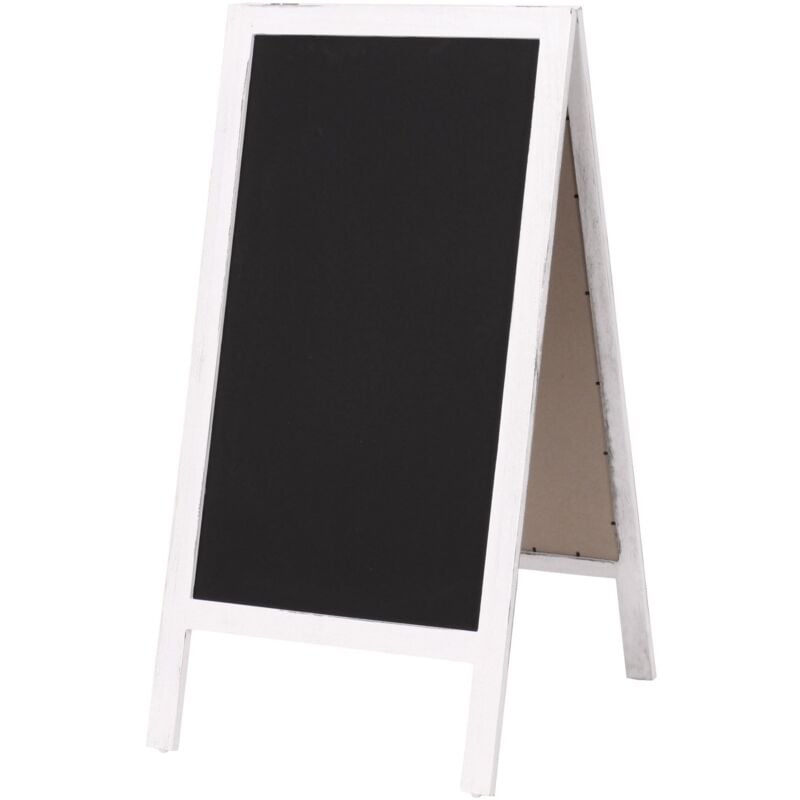 Jamais utilisé] Panneau publicitaire xl HHG 989, 2 surfaces, pliable, 100x50cm, blanc shabby