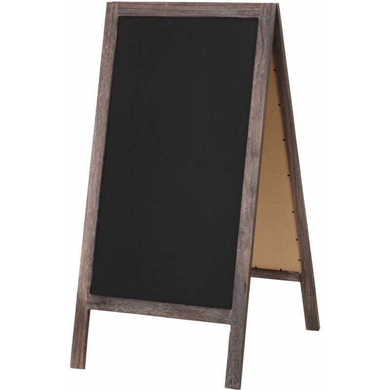 Jamais utilisé] Panneau publicitaire xl HHG 989, 2 surfaces, pliable, 100x50cm, brun shabby