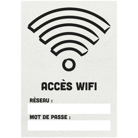 Panneau PVC "ACCÈS WIFI" fond blanc format A5