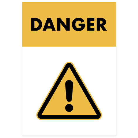 Panneau PVC "DANGER" format A5 (fond jaune)