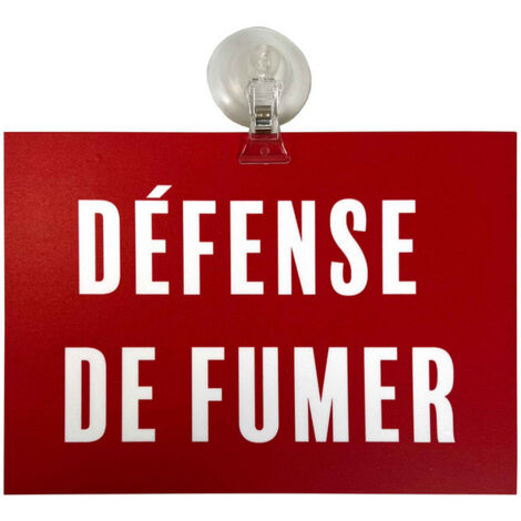 Panneau PVC "DÉFENSE DE FUMER" format A5 avec fixation ventouse