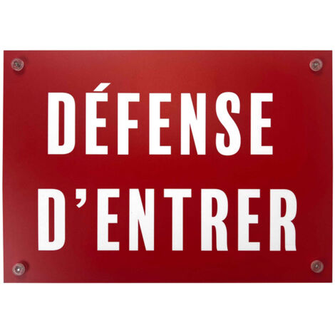 Panneau PVC "DÉFENSE D'ENTRER" format A3 avec fixation ventouses