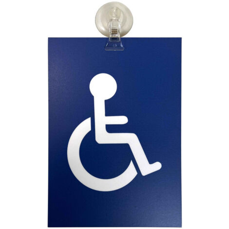 Panneau PVC "HANDICAPÉ - PMR" format A5 avec fixation ventouse