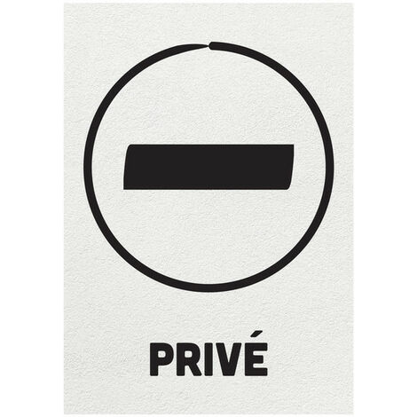 Panneau PVC "PRIVÉ" fond blanc format A5