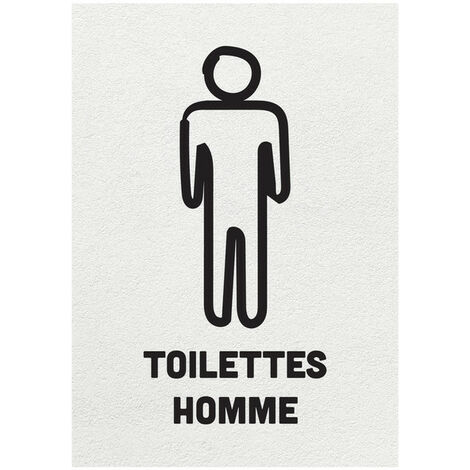 Panneau PVC "TOILETTES HOMME" fond blanc format A5