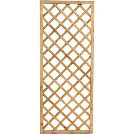 Panneau quadrille' rectangulaire en bois de pin impre'gne' 60x180 cm pour terrasse de jardin