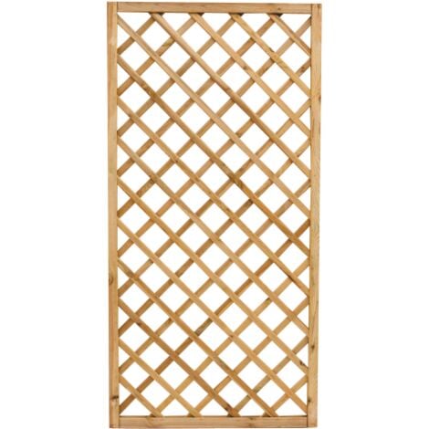 Panneau quadrille' rectangulaire en bois de pin impre'gne' 90x180 cm pour terrasse de jardin