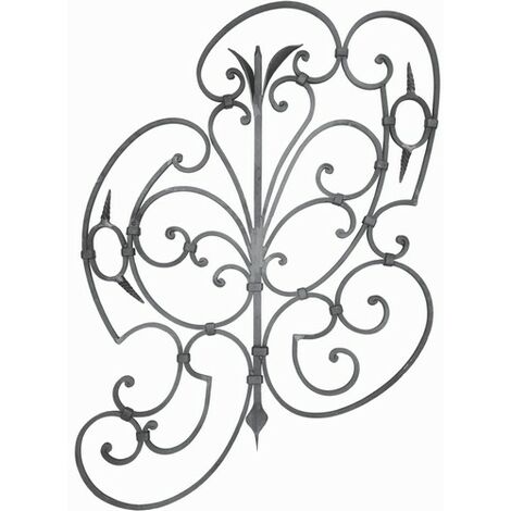 Panneau rampant - Hauteur 1070mm Largeur 770mm en plat lisse 16x10mm - Fer forgé grenaillé - À souder - DECO FER FORGE