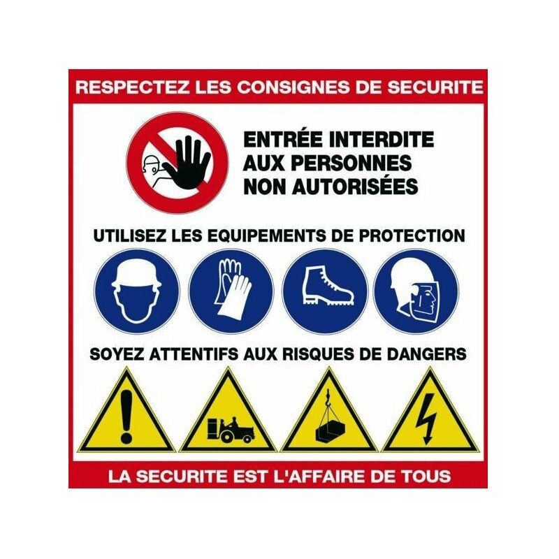 Novap - Panneau 480 x 480 mm les consignes de securite 421