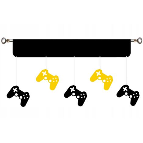 Panneau rideau moderne pour manettes de jeu GAME GAMER jeune GRA 150 noir et blanc