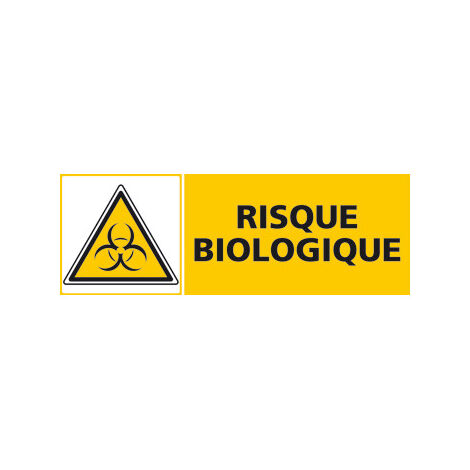 Panneau RISQUE BIOLOGIQUE (C0457) - Adhésif - 210 x 75 mm