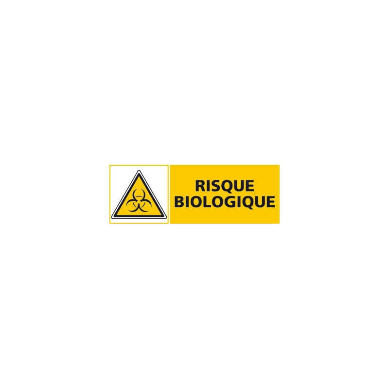 Signaletique.biz France - Panneau risque biologique (C0457) - Aluminium 2 mm - 980 x 350 mm