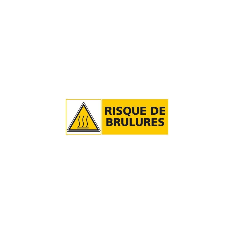 Panneau risque de brulures (C0458) - Aluminium 2 mm - 980 x 350 mm