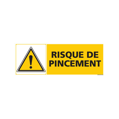 Panneau RISQUE DE PINCEMENT (C0464) - Adhésif - 210 x 75 mm