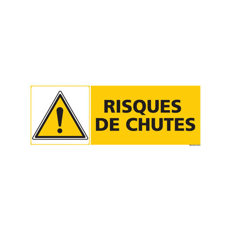 Panneau RISQUES DE CHUTES (C0466) - Aluminium 2 mm - 700 x 250 mm
