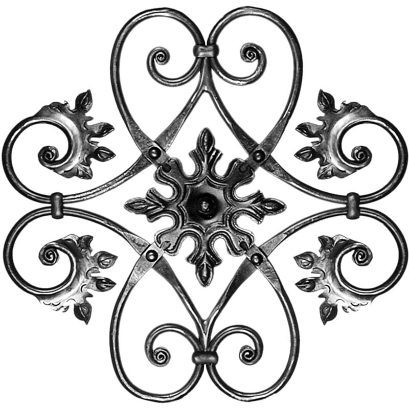 Panneau rosette - Hauteur 440mm Largeur 460mm - Fer forgé - À souder - DECO FER FORGE