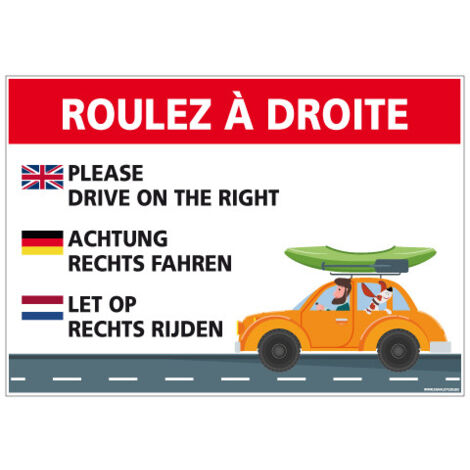 PANNEAU ROULEZ A DROITE (H0312) - Adhésif - 210 x 150 mm
