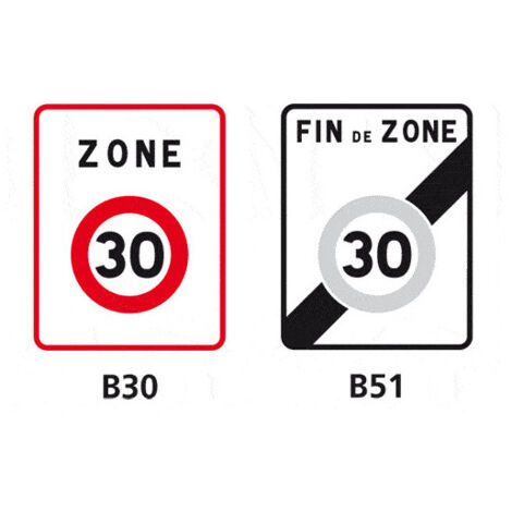Panneau Routier - Signaux de prescription zonale (B30GALVA) - B51 - 500 x 650 mm