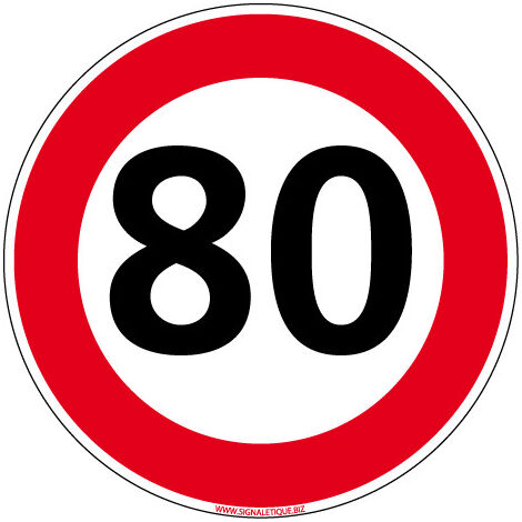 PANNEAU ROUTIER VITESSE LIMITEE A 80 km/h DESTOCK