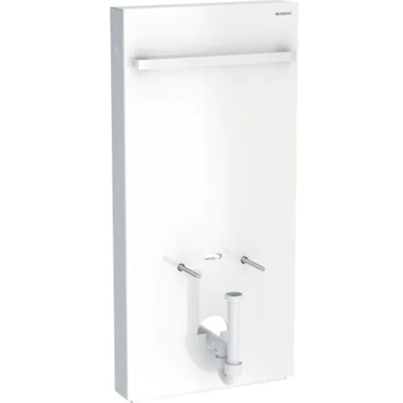Panneau sanitaire Geberit monolith pour bidet, 101 cm, avec porte-serviettes, verre blanc, latéral aluminium Geberit