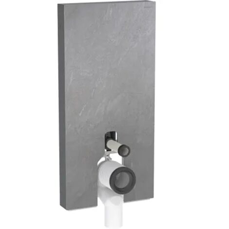 Panneau sanitaire Geberit MONOLITH pour WC au sol, 101 cm, habillage frontal en grès-céramique aspect ardoise, latéral aluminium chromé noir - Geberit