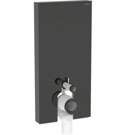 Panneau sanitaire Geberit MONOLITH pour WC au sol, 101 cm, habillage frontal en verre noir, latéral aluminium chromé noir - Geberit