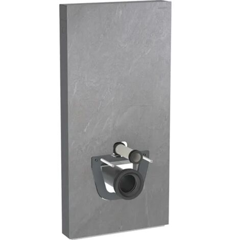 Panneau sanitaire Geberit MONOLITH pour WC suspendu, 101 cm, habillage frontal en grès-céramique aspect ardoise, latéral aluminium chromé noir - Geberit