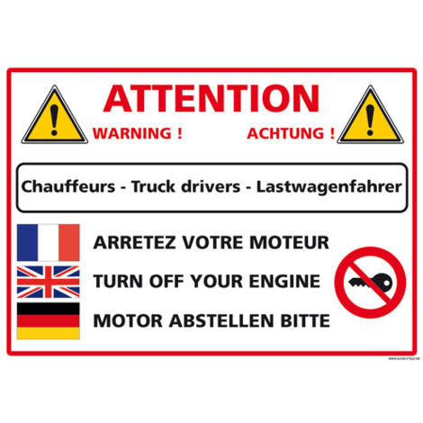 PANNEAU SIGNALISATION CHAUFFEURS (D0939) - Adhésif - 105 x 75 mm