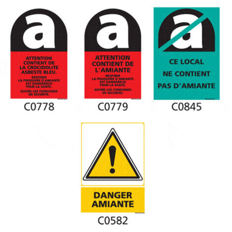 Panneau Signalisation produits dangereux Amiante - C0779 - 450 x 630 mm