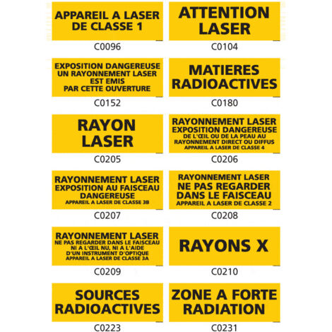 Panneau Signalisation produits dangereux risque ionisant - C0231 - 210 x 75 mm