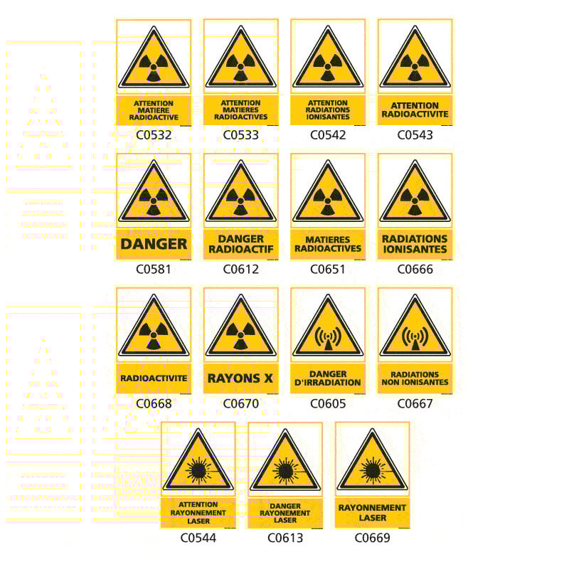 Panneau Signalisation produits dangereux risque ionisant - C0543 - 450 x 630 mm