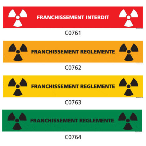 Panneau Signalisation produits dangereux risque ionisant - C0761 - 450 x 75 mm
